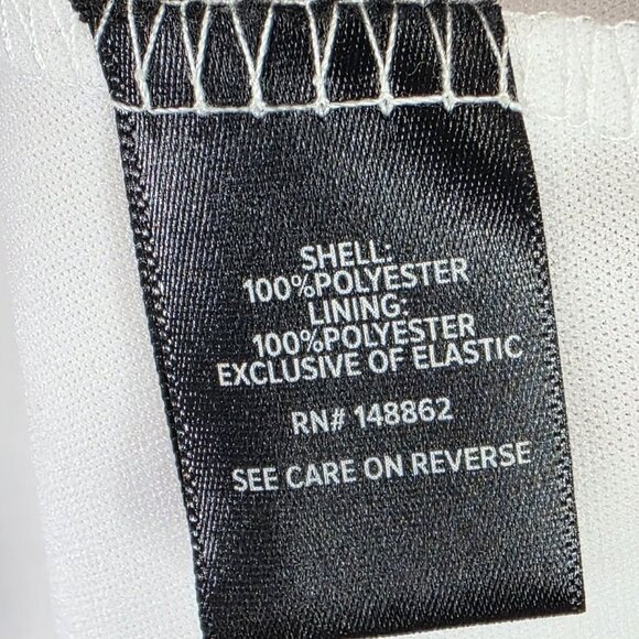 Womens White Sleeveless Slip Dress Adjustable Straps & V-Neckline Polyester XL - Picture 6 of 8